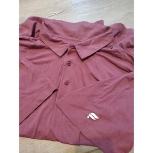 Fabletics‎ Polo Shirt Mens Large Burgundy Short Sleeve Athletic Golf Performance